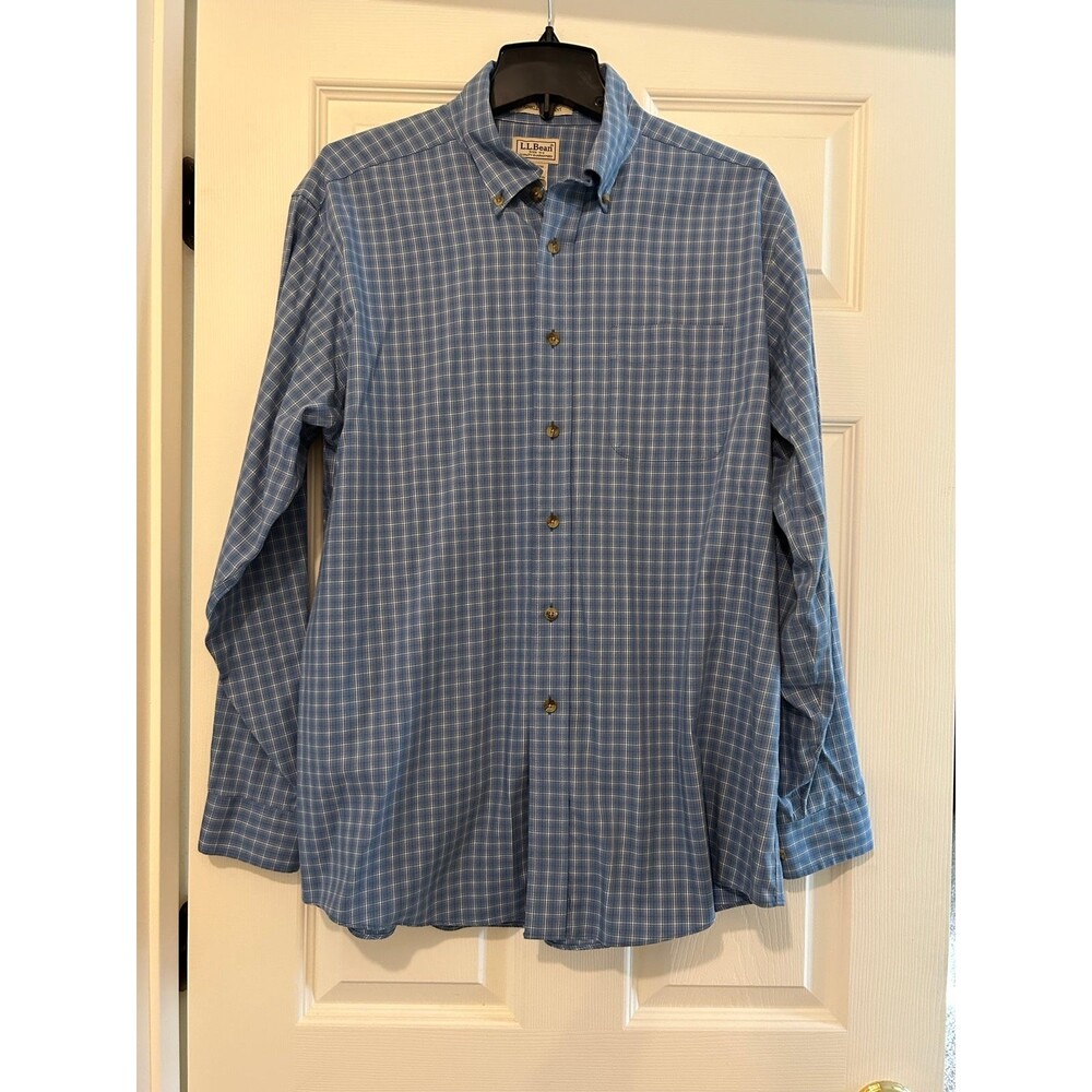 L L Bean mens Long Sleeve Button Down Wrinkle Resistant Shirt Size L